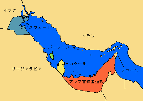 ペルシャ湾の地図